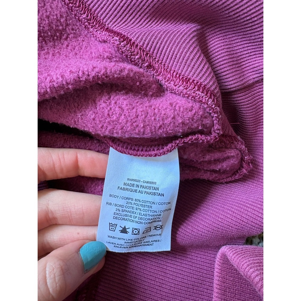 Nike Matching Set Size Medium Berry Pink Cropped Sweatshirt Wide Leg Sweatpants - Picture 7 of 11